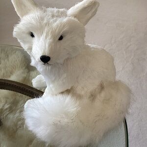 Sweet White Fox with Faux Fur Tail